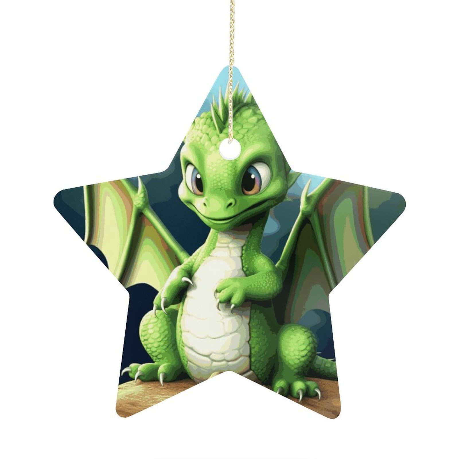 Fodpand Women's Style Dragon Cute Ornament With String, Keepsake Hanging Decorations,Ceramic Ornaments For Men Indoor Home Holiday Party Gifts