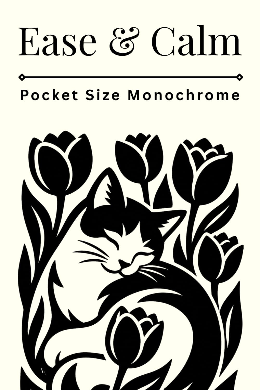 Ease & Calm Pocket Size Monochrome: 52 Relaxing Coloring Pages of Flowers & Animals