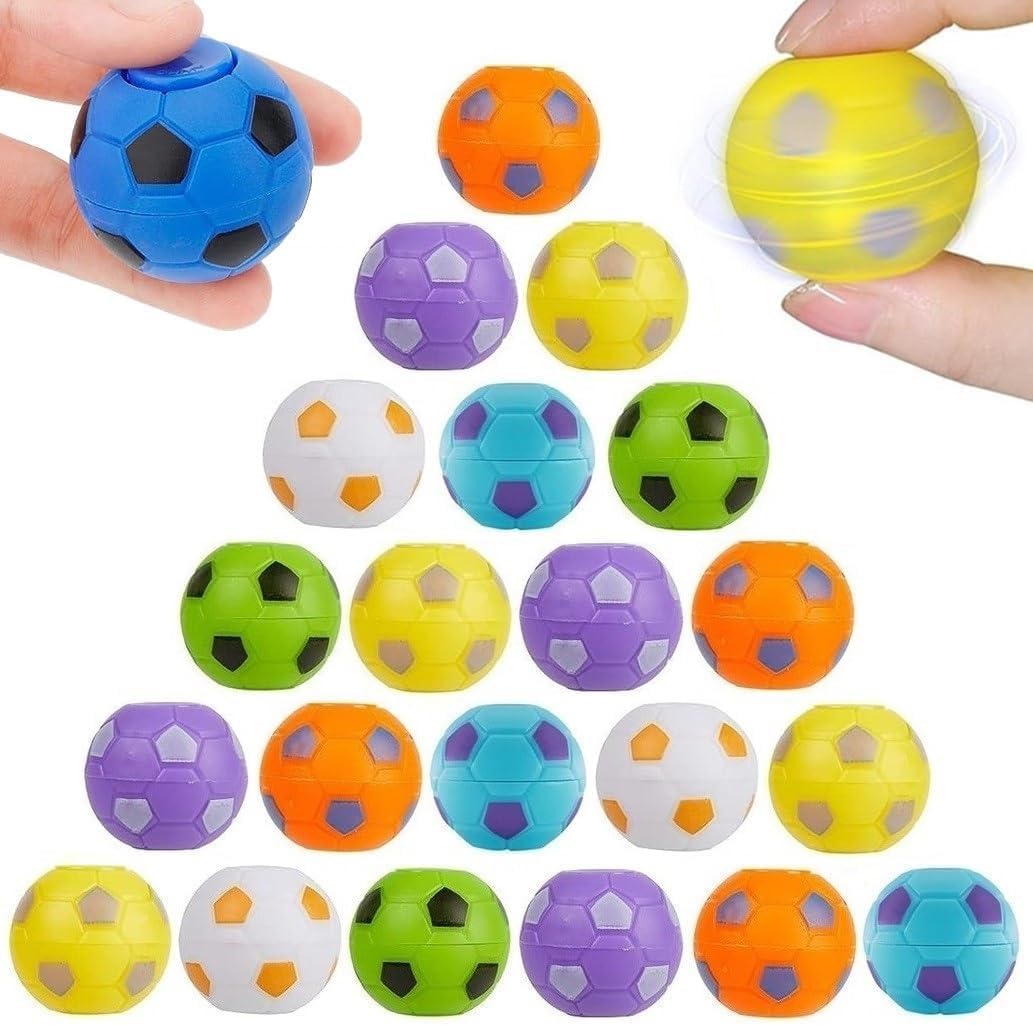 33 Pcs Mini Fidget Spinners Soccer Ball Toys - Party Favors, Classroom Prizes, Pinata Filler, Goodie Bag Stuffers, Treasure Box Toys