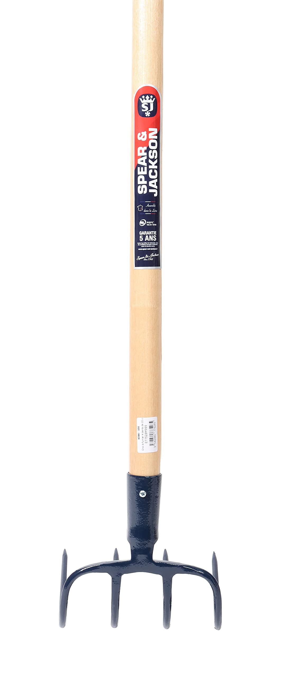 Spear & Jackson E77528 Croc à Fumier à douille 4 dents manche 135 cm