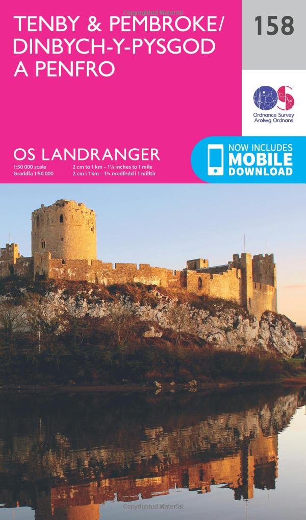 Tenby & Pembroke/Dinbych-y-Pysgod a Penfro Map | Pembrokeshire Coast | Ordnance Survey | OS Landranger Map 158 | Wales | Walks | Cycling | Days Out | Maps | Adventure