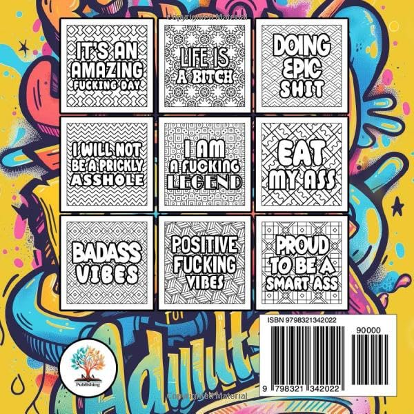 Mini Swearing Coloring Book Pocket Size: 50 Profane Words to Color (Swear Word Coloring Books) image 3