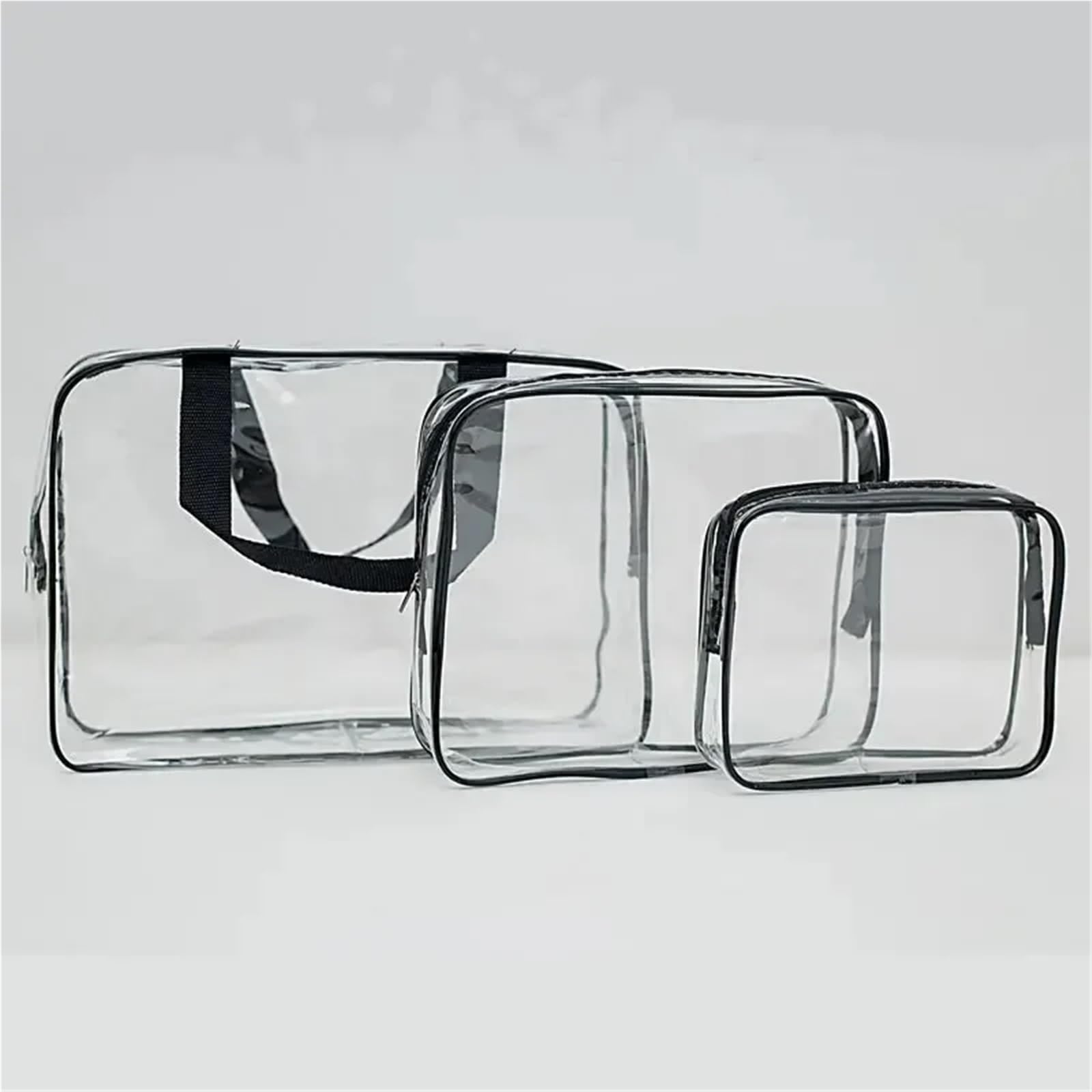 Transparente Kulturbeutel Große Kapazität Tasche Reise Organizer Aufbewahrungstasche Make-up Kosmetiktasche Multifunktion Geeignet Für Reisen, Bad, Schwimmen(3 Sizes Set)