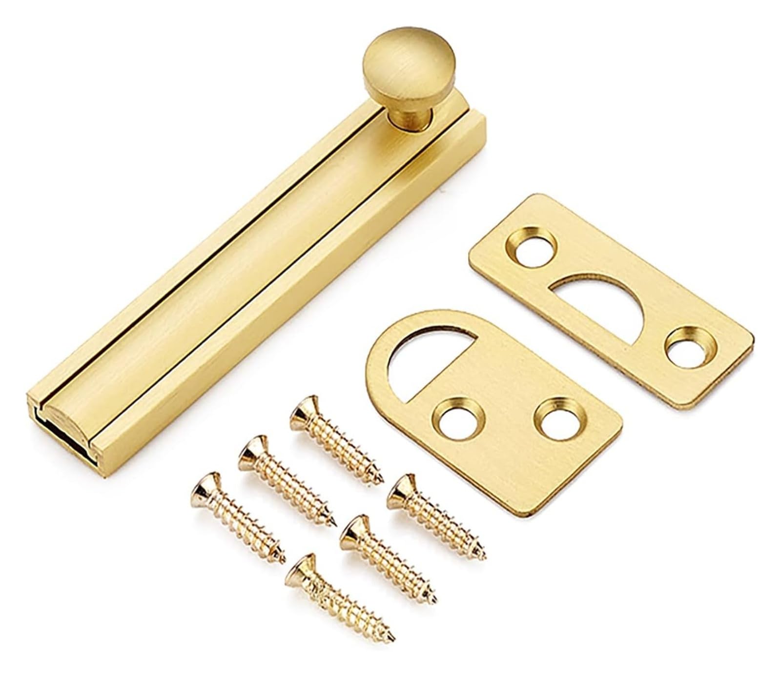 Door Latch， All Copper Slide Door Bolt 2-8in Multicolor for Childproofing and Petproofing(Gold,3in)
