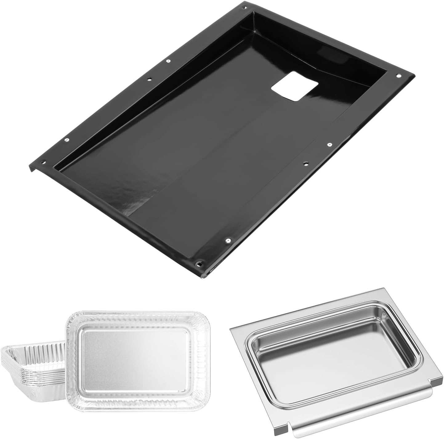 LS'BABQ 91354 Grease Tray with 67047 Catch Pan and 10-Pcs Aluminum Foil Liner Replacement Parts for Weber Spirit E-310, E-320,Spirit EP-310 EP-320 Spirit S-320 SP-310 with Side Control (2009-2012) For Spirit 300 Seies(2009-2012)
