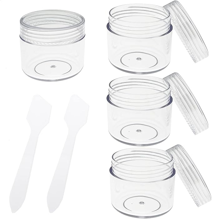 Small Plastic Containers with Lids 4PCS 20ml Wide Mouth Travel Pots for Toiletries Leakproof