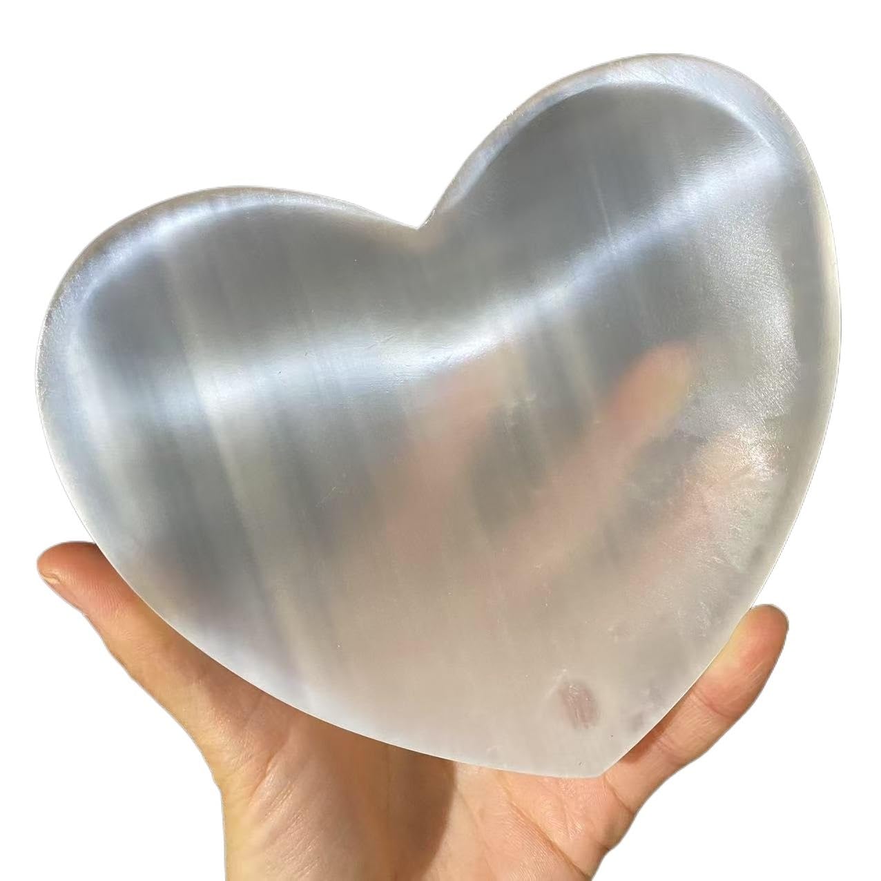 AARTERZZA 1pc 15-18cm Moroccan Selenite Crystal Heart Bowl Room Decoration Gift