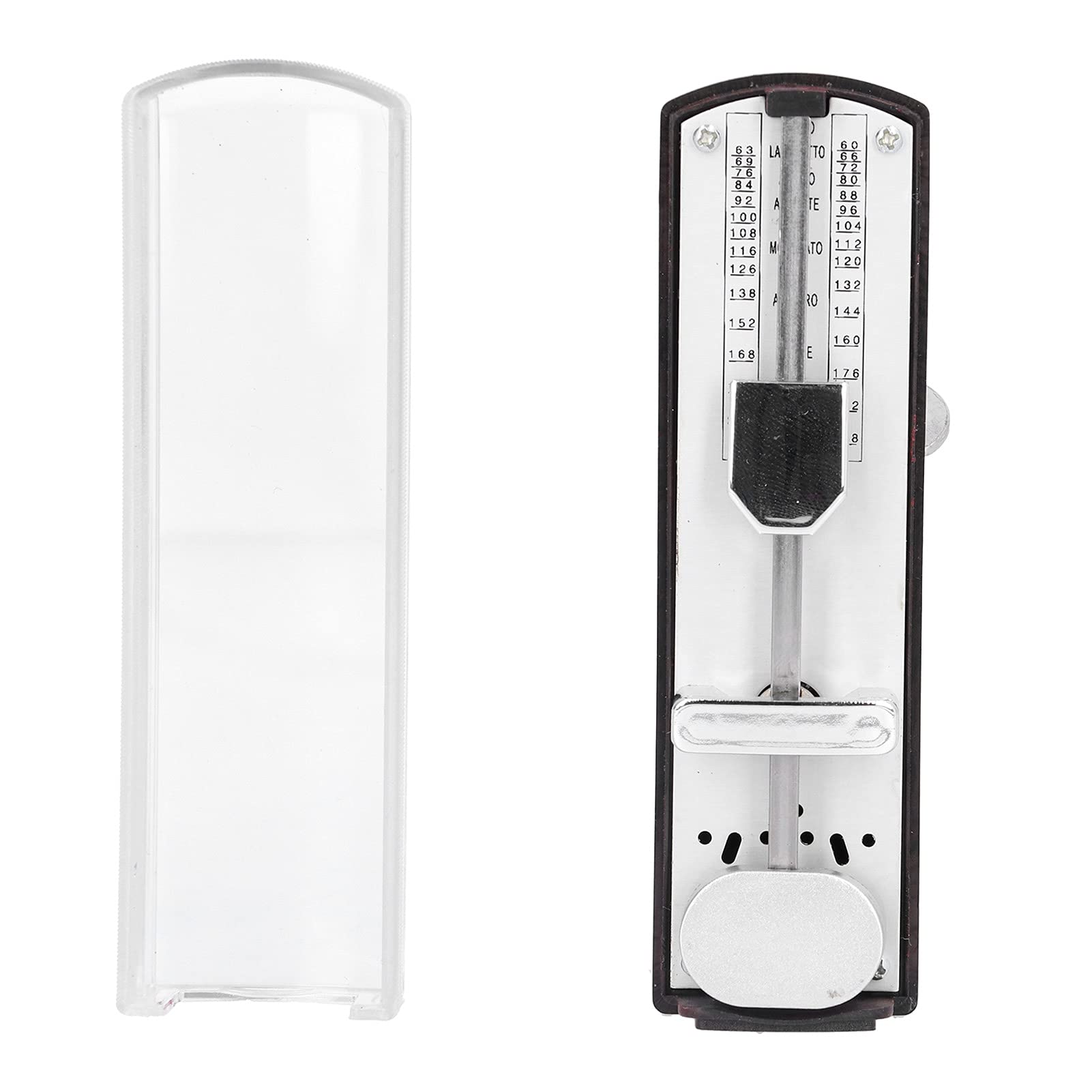 Mini Métronome Mécanique, Universel Portable Traditionnel pour Piano Ukeulele Guitare Violon (Vin rouge)