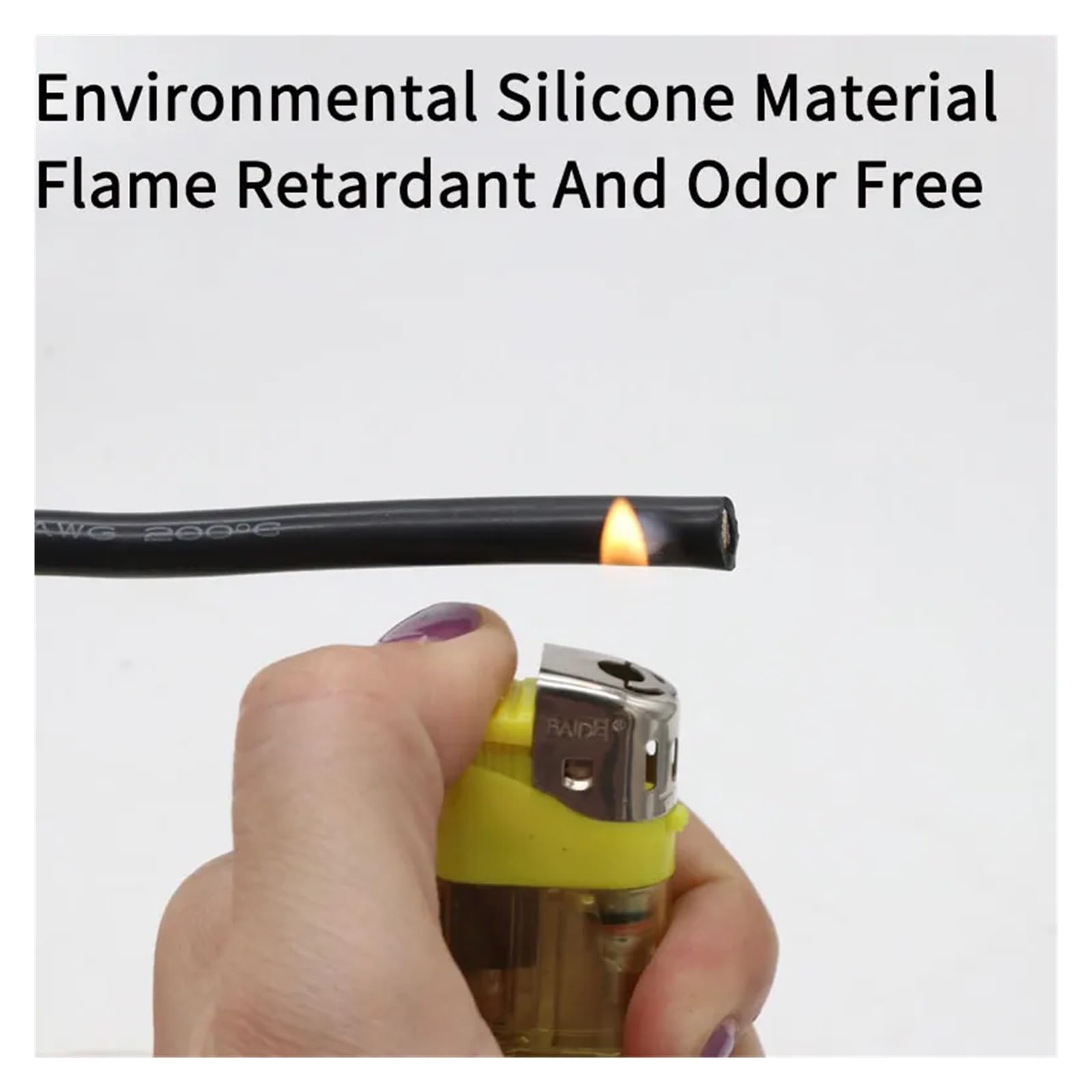 Xuro Cable resistente al calor de 1 m/5 m, calibres 30, 28, 26, 24, 22, 20, 18, 16, 15, 14, 12 y 10 AWG, de silicona ultrasuave, cobre flexible de alta temperatura.(Orange,5 METERS_10AWG)