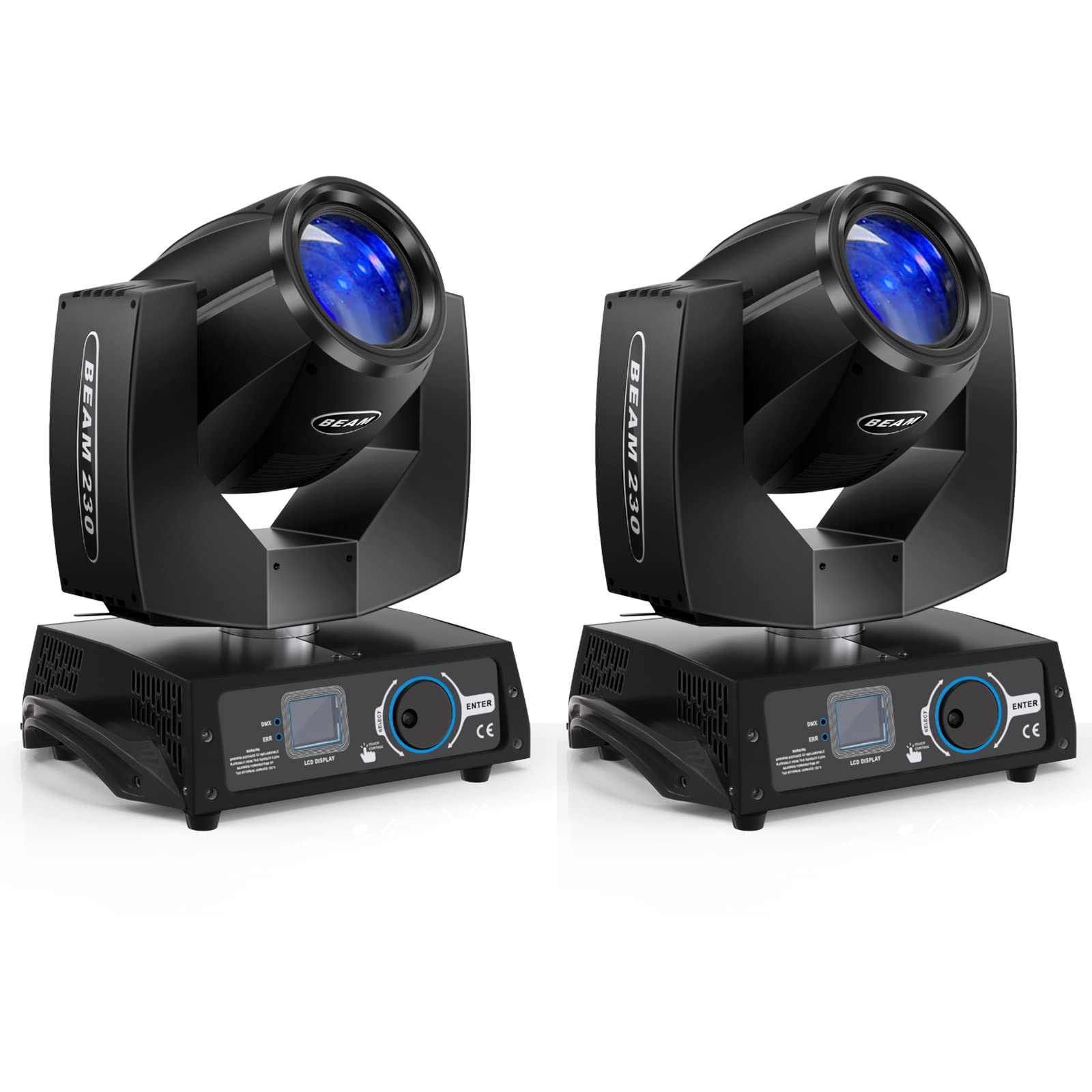 7R 230W Beam Moving Head DMX 17 Gobos RGBW LED illuminazione palcoscenico 14 colori DJ luci 16ch 8 prismi faro DMX512 controllo per matrimonio Natale Halloween Carnevale Party (nero-2)