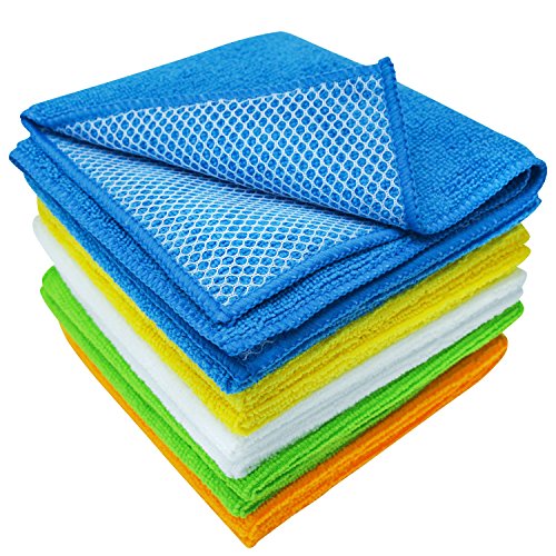 S&T INC. 598501 Dish Cleaning Cloth with Poly Scour Side, 10 Pack