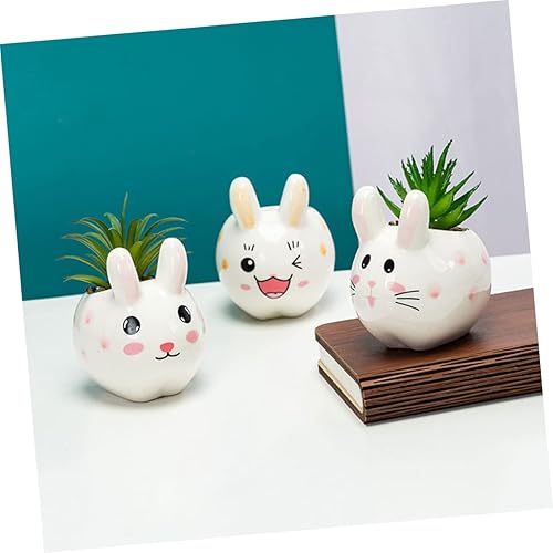 Miniatura 4 de Yardwe Macetero para plantas de interior, macetas pequeñas, macetas para suculentas, mini soporte para conejo, maceta de conejo, maceta para el