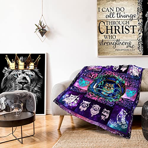 Owl Blanket Soft Cozy Throw Blanket Lightweight Plush Fleece Warm Blankets Camping Animals Blanket Owl Gifts For Owl Lovers For Women Men For Holiday Sofa Couch For All Season Owl Decor 50"X60" #TOP1
