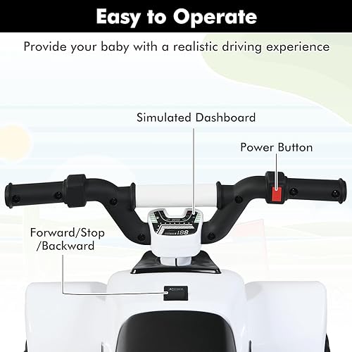 Miniatura 5 de DORTALA ATV para niños, auto de juguete motorizado alimentado por batería de 6 V con velocidades altasbajas, ruedas antideslizantes, Quad eléctrico