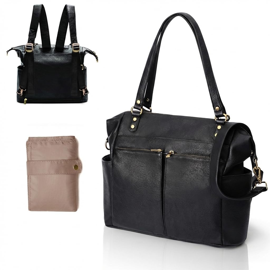 Wickeltasche Rucksack Babytasche Leder Wickeltasche Mutterschaft Krankenhaus Tasche für Mama und Papa
