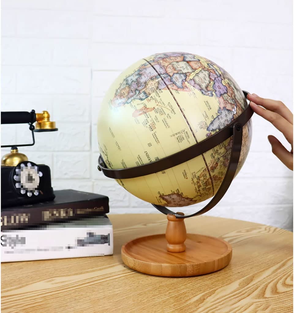 Innowacyjny globus podświetlany globus drewniana podstawa globusy 25 cm globus hd łatwe do odczytania Led geograficzne globusy zabawa edukacja