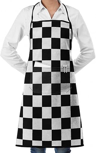 Delantal unisex impermeable con lazos extra largos para cocinar (33 x 28 pulgadas)