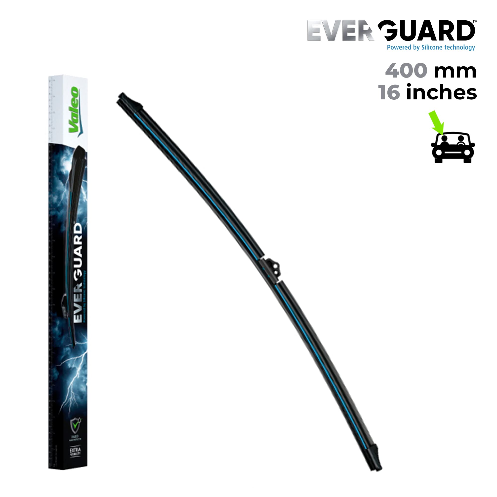 VALEO EVERGUARD - Premium - Kit de Escobillas Limpiaparabrisas Con Laminas de Silicona VSF65 + VSF40 - Longitudes: 650mm + 400mm - Escobillas Delanteras - Paquete de 2