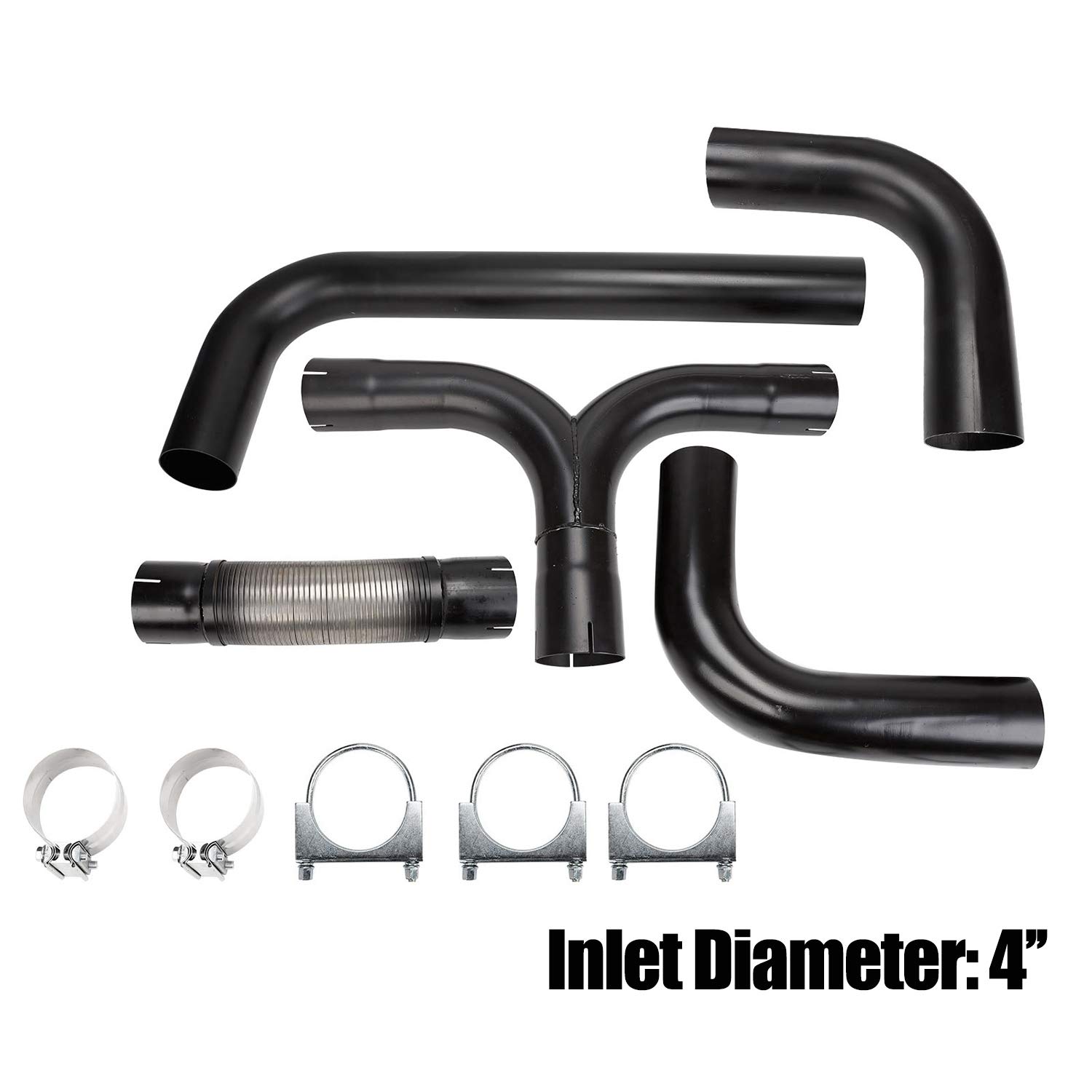 Buy LucaSng Universal 4" Turbo Dual Smoker Diesel Exhaust Stack T Pipe