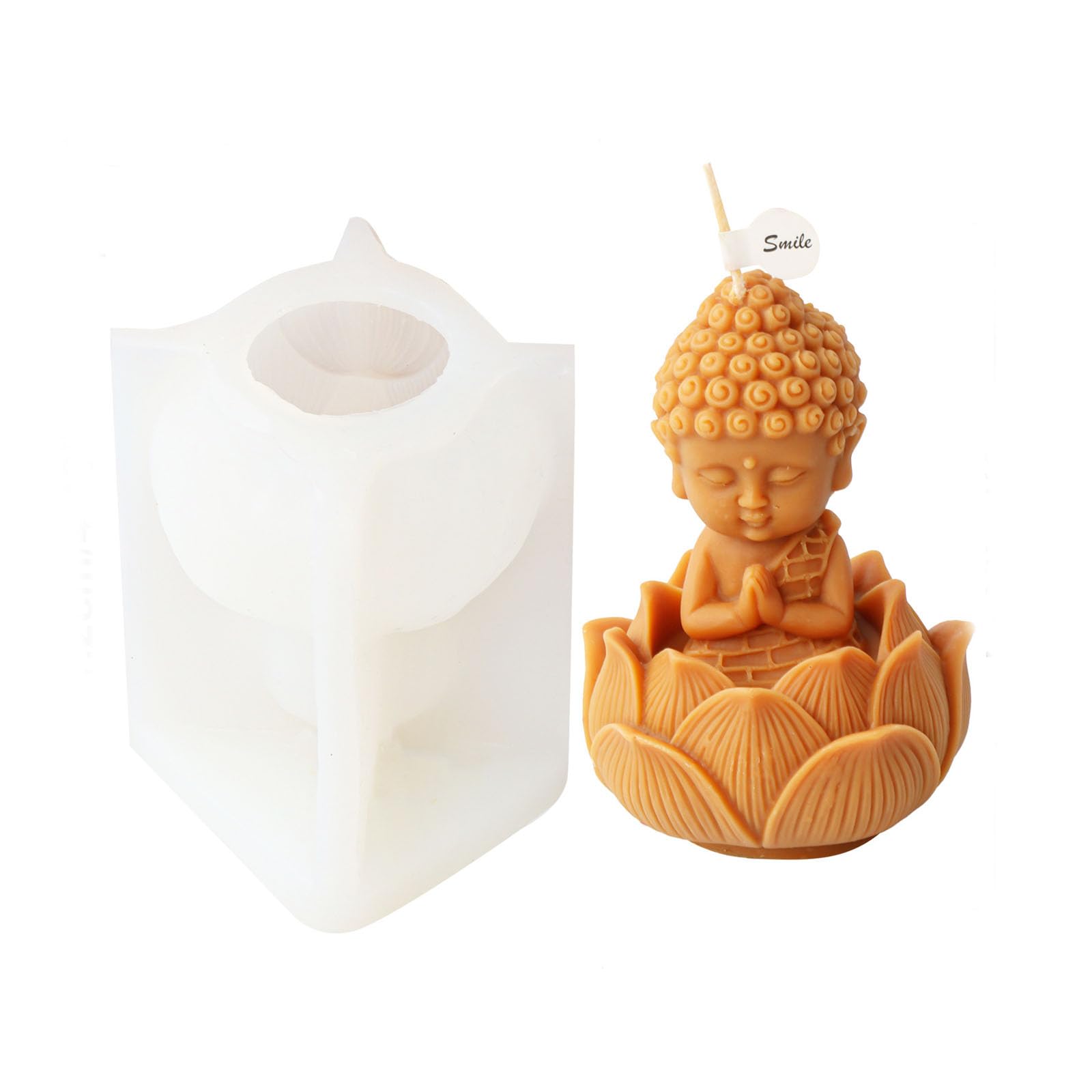 Moule bougie Bouddha 3D haute précision en silicone durable