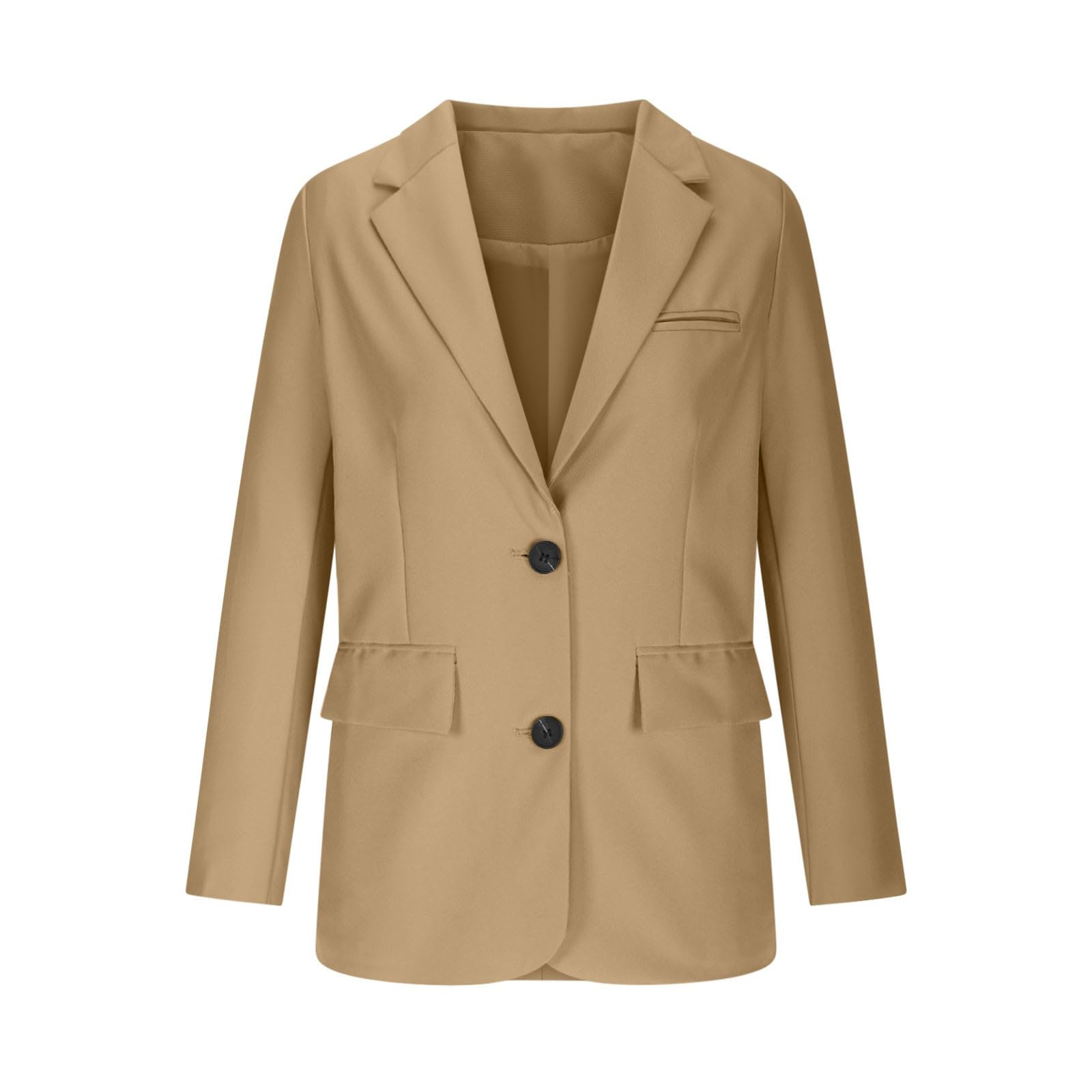 Genérico Blazer Casuales Mujer Manga Larga Solapa Ligeros Botones Chaqueta Mujer Entretiempo De Vestir Blazer Para Cuello Solapa Traje Elegante Básico Casual De Un Solo Botón Para Primavera