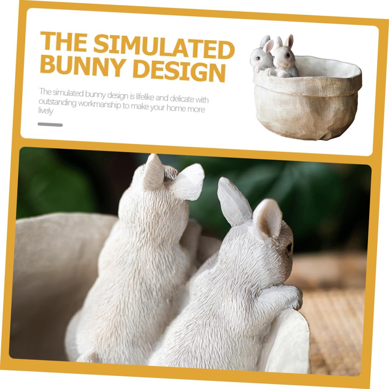 Angoily Resin Bunny Succulent Planter Mini Flower Container Adorable Rabbit Garden Pot for Indoor Outdoor Home Office Decor Desktop Ornament