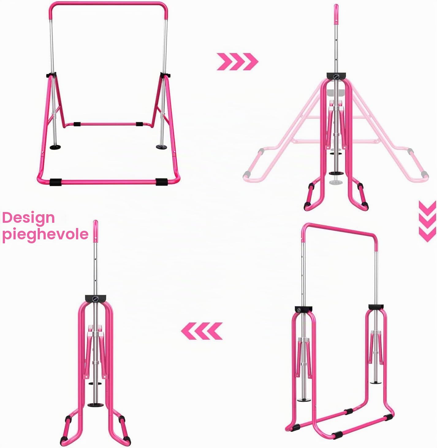 barra telescopica pieghevole per ginnastica in altezza regolabile barra orizzontale fitness arrampicata torre casa palestra per bambini
