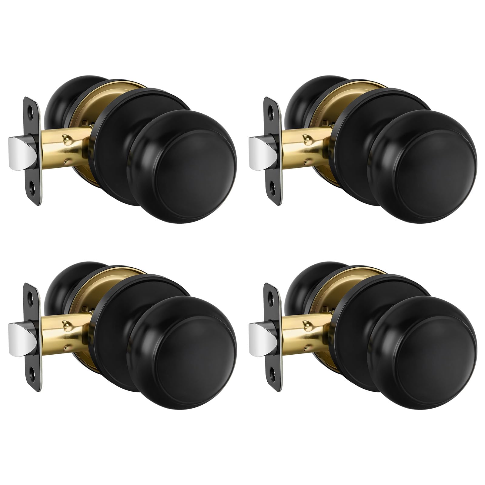 Haidms 6 Pack Matte Black Door Knobs Interior Privacy, Black Interior Door Knobs for Bedroom or Bathroom Classic Round Doorknobs Hardware — Amazon image 24