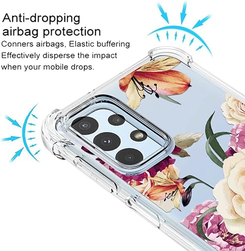 Miniatura 7 de Osophter Funda para Samsung Galaxy A23 con flores florales para niñas y mujeres con absorción de golpes flexible de goma de poliuretano