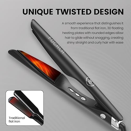 Miniatura 3 de Plancha rizadora en uno  Alisador de pelo y rizador 2 en 1 para alisarrizar el cabello ondulado  Alisado de torsión combo de doble voltaje de 1