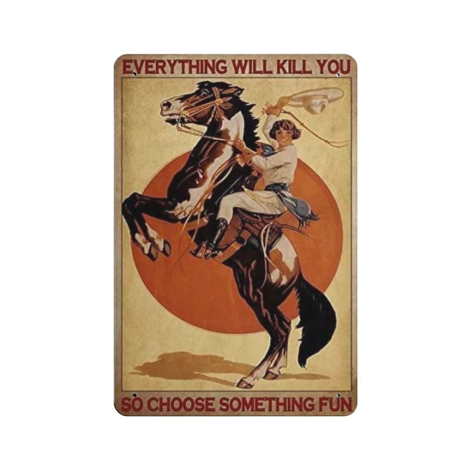 AOOEDM Horses Style Metal Signs for Garage Man Cave Bar Kitchen Coffee Tin Sign Nostalgic Wall Decor Signs Vintage Retro Poster