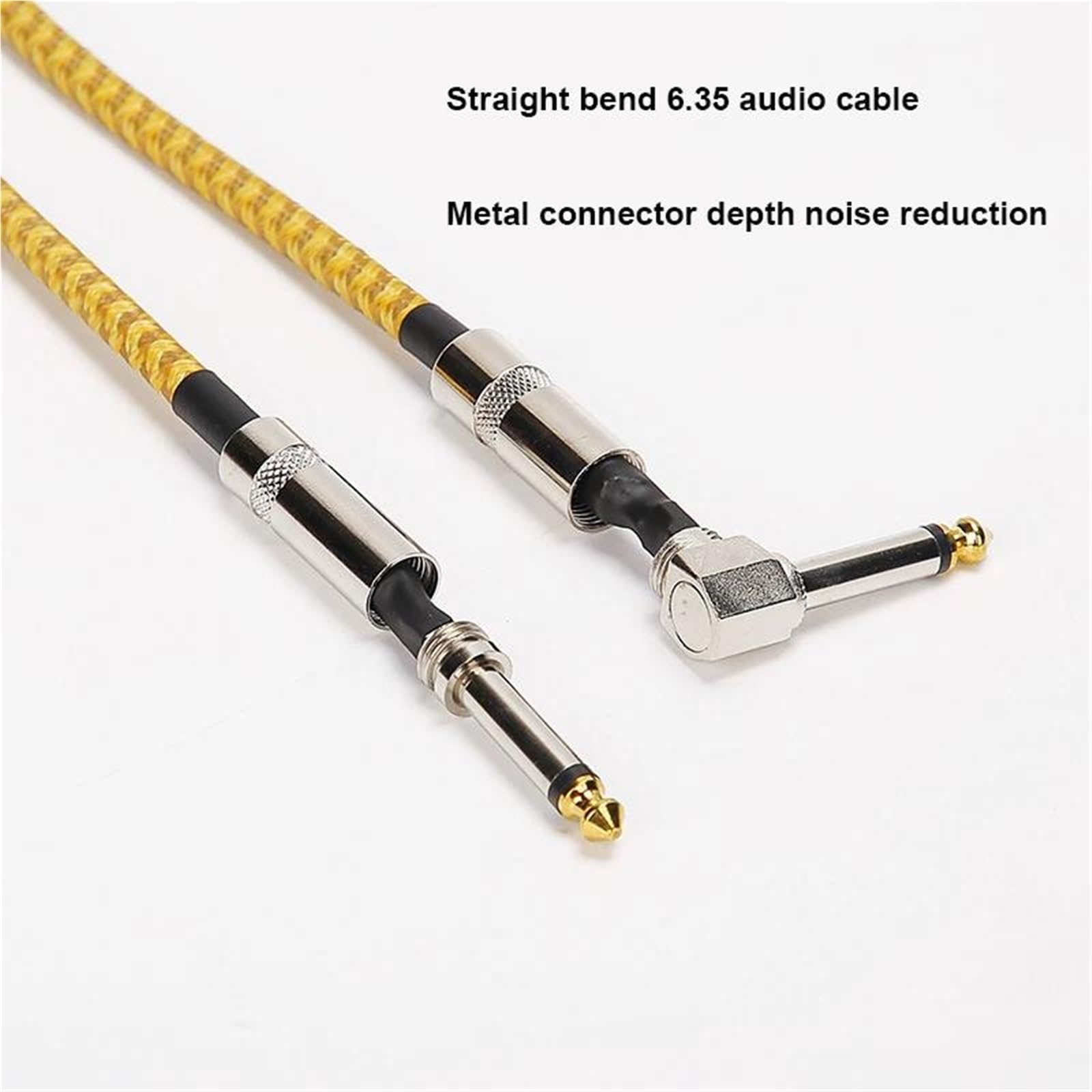 TRS 1/4 Cala 6,5 ​​mm Do Gitary Elektrycznej Pozłacany Ekranowany Kabel Wyjściowy O Niskim Poziomie Hałasu