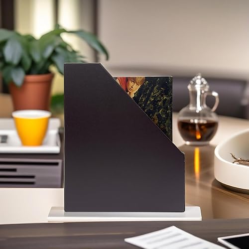 Miniatura 8 de UnionBasic Soporte para archivadores de revista, organizador de documentos de escritorio de cuero sintético, soporte de papel para oficina en casa,