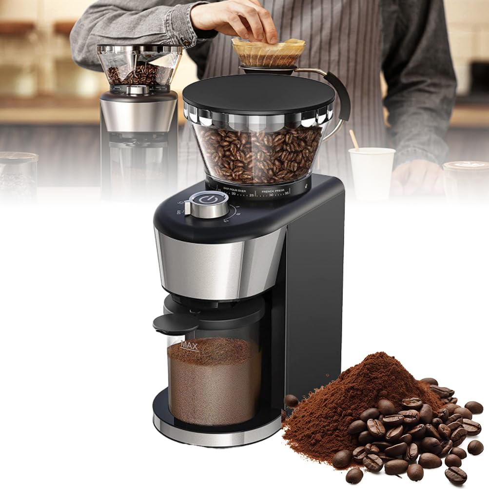 Moulin à café électrique réglable contre le café moulu éventé