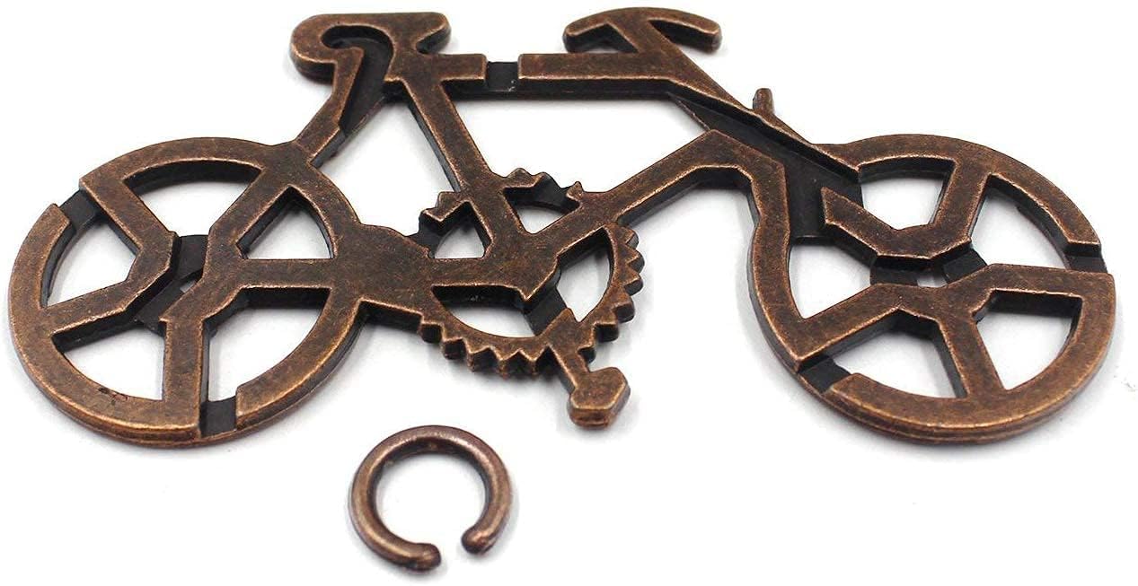 Iron Metal Bicycle Lock Puzzle, 100 Pieces, 4.13 x 4.13 Inches, Brain Teaser, IQ Test, Mind Game, Magic Trick Toy for Kids and Adults