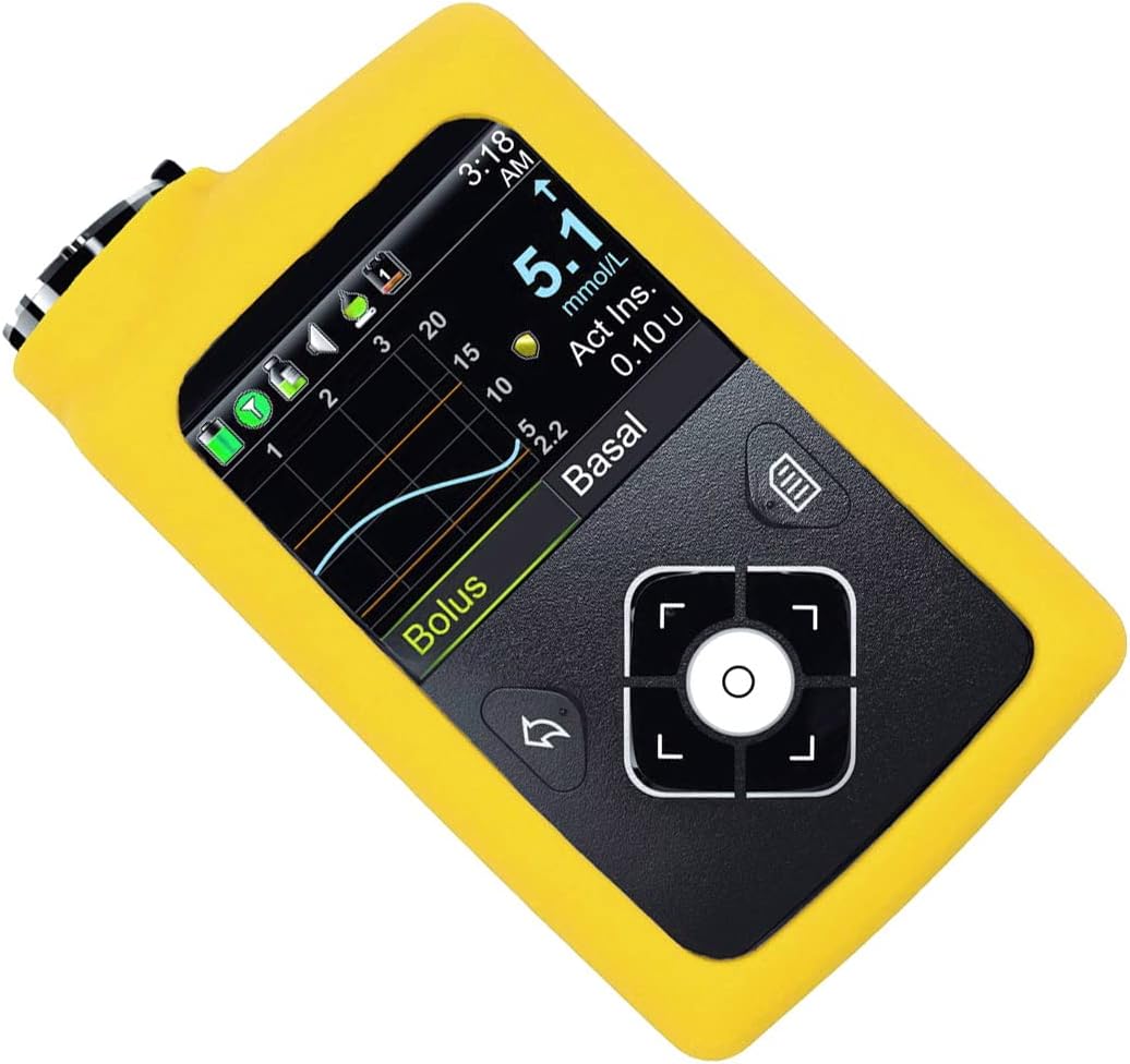 Solid Color Premium Silicone Soft Case for Medtronic Minimed Insulin Pump 630G/ 640G/ 670G/770G/780G (Yellow)