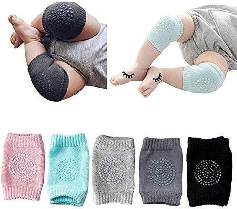 RB SHOPPERS baby knee pad supporter 2 Pairs for Toddlers, Baby Elbow & Knee Protector, Anti-Slip Silicone Dots, Knee Support for Crawling & Walking, Soft, Stretchable, Breathable Leg Warmers (Multi-Colour) 1