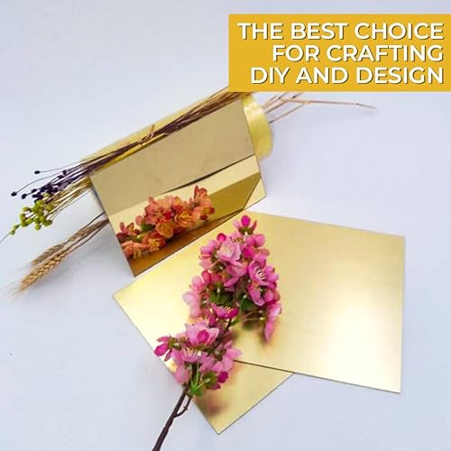 Miniatura 6 de 2 hojas de espejo acrílico de 12 x 12 pulgadas, láminas de plexiglás de acrílico fundido con película para diseño, placa adhesiva para manualidades,