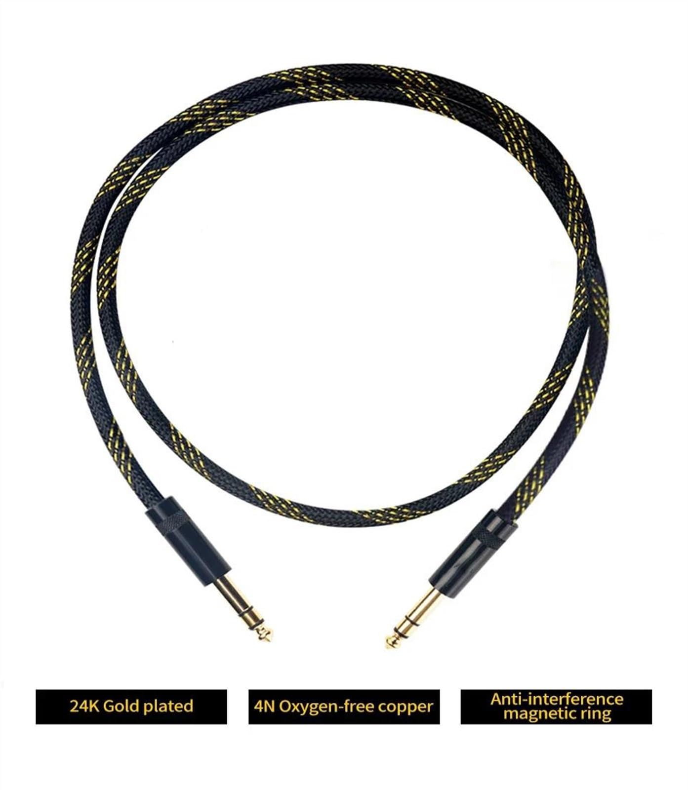 Pro Audio kabel Kabel 6,5 Mm Jack 4N OFC Do Mikrofonu Wzmacniacza Gitarowego Odtwarzacza CD, Głośnika(2m)