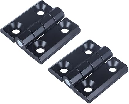 Black Backflap Shed Hardware Square Folding Hinge with Mounting Holes, for Cabinet Furniture Drawer and Heavy Equipment Switch Box, 2 Pcs Metal 2.36"x2.36"60x60mm