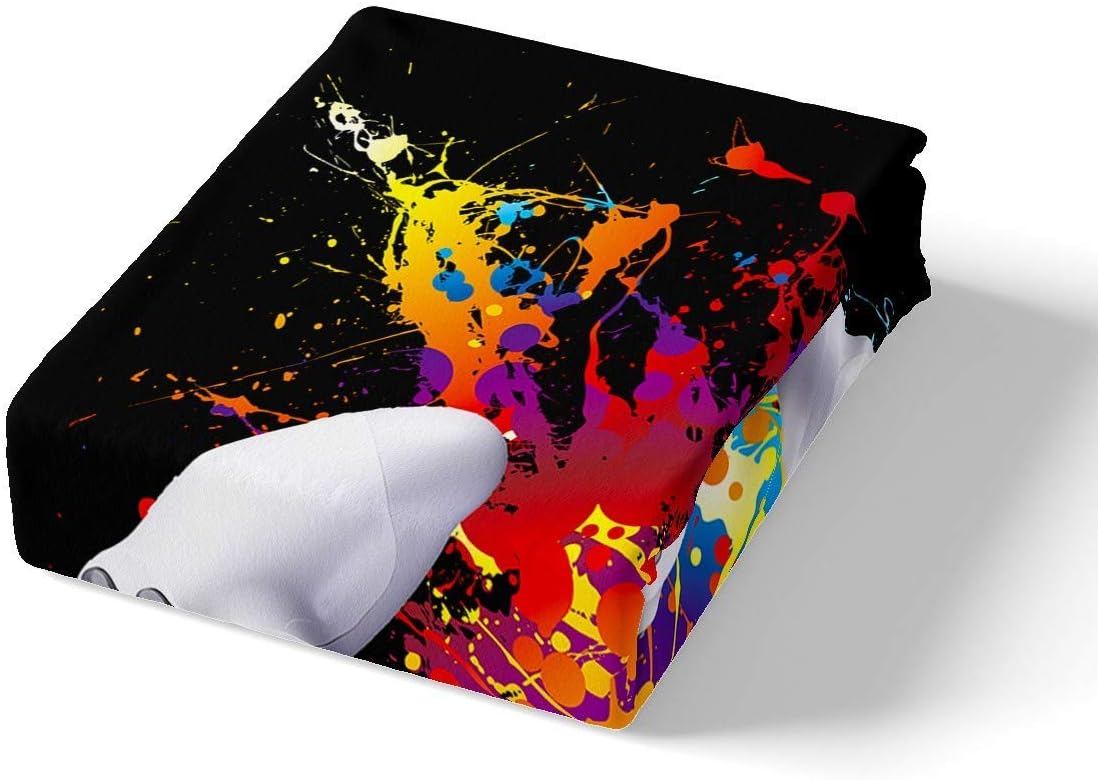 Loussiesd Games Duvet Cover Boys Watercolor Gamepad Printed Bedding Set Kids Video Game Gamepad Comforter Cover Gamer Game Controller Bedspread Cover Bedroom Collection 3Pcs Double Size - Image 5
