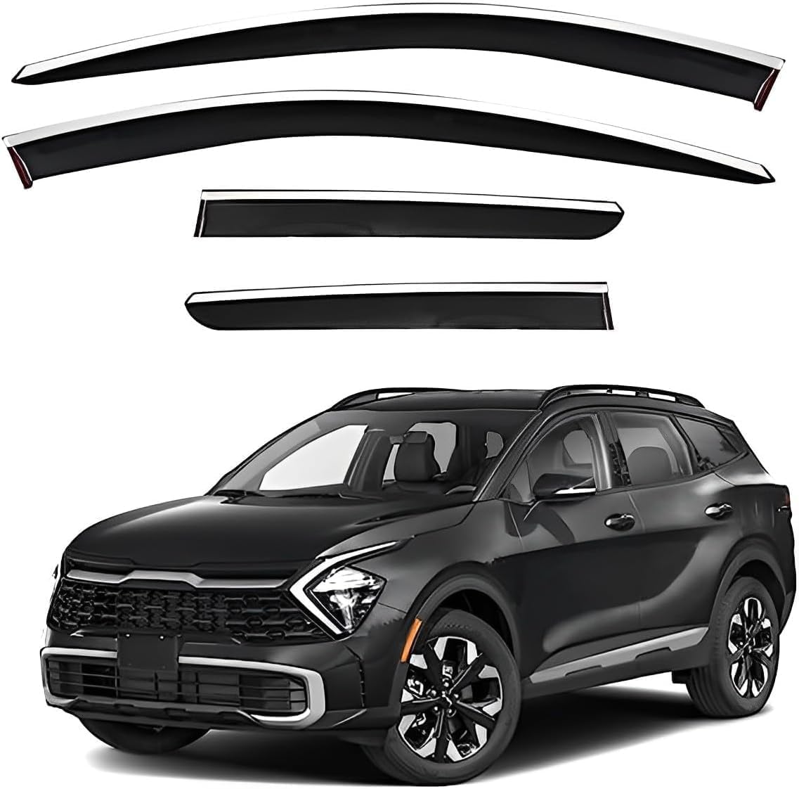 PANXUC Car Wind Deflectors for KIA Sportage (LVB) MK5-H5 2023+, Side Window Wind Rain Deflector Window Visor Sun Rain Guard Smoke Guards