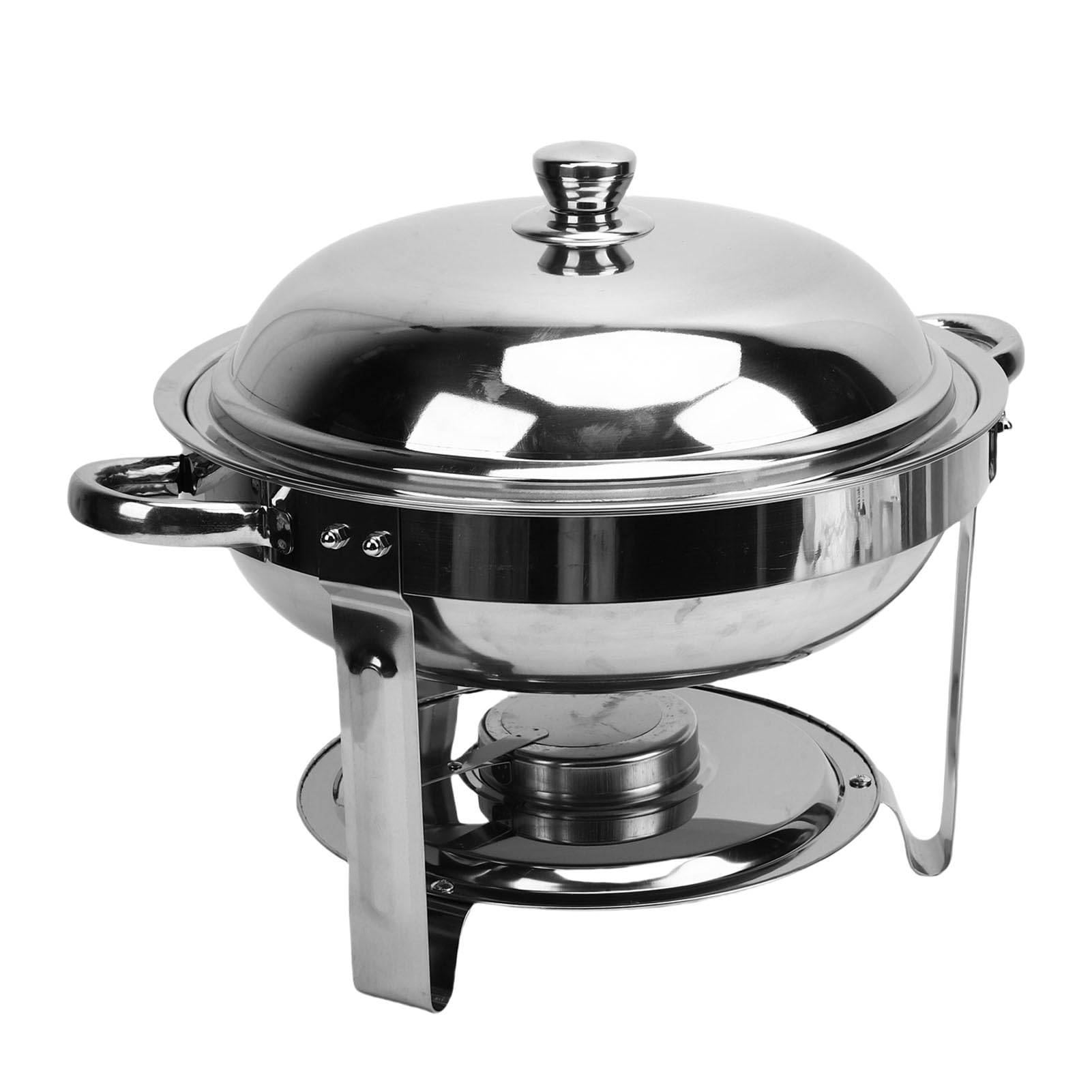 banapoy Piatti da Sfregamento per Set a Buffet, 6L di Cibi Rotondi Che Si Scaldano in Acciaio a Buffet Set di Piatti con Stufa Alcool Staccabile, per Feste, Catering, Matrimonio