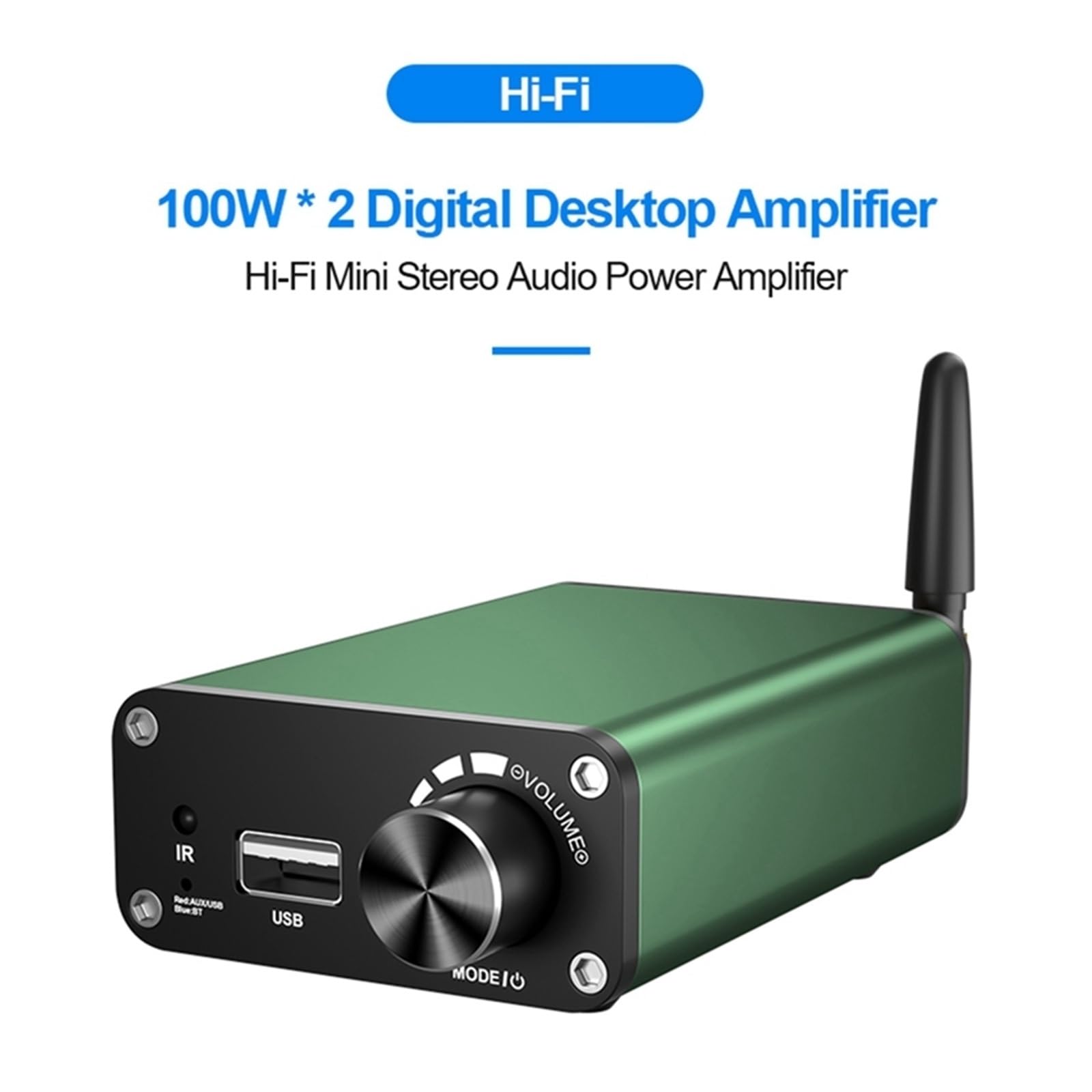 Amplificador Bluetooth Estéreo 2.0 Canales Clase D Amplificador de Cine en Casa 200W Potencia Amplificador Digital