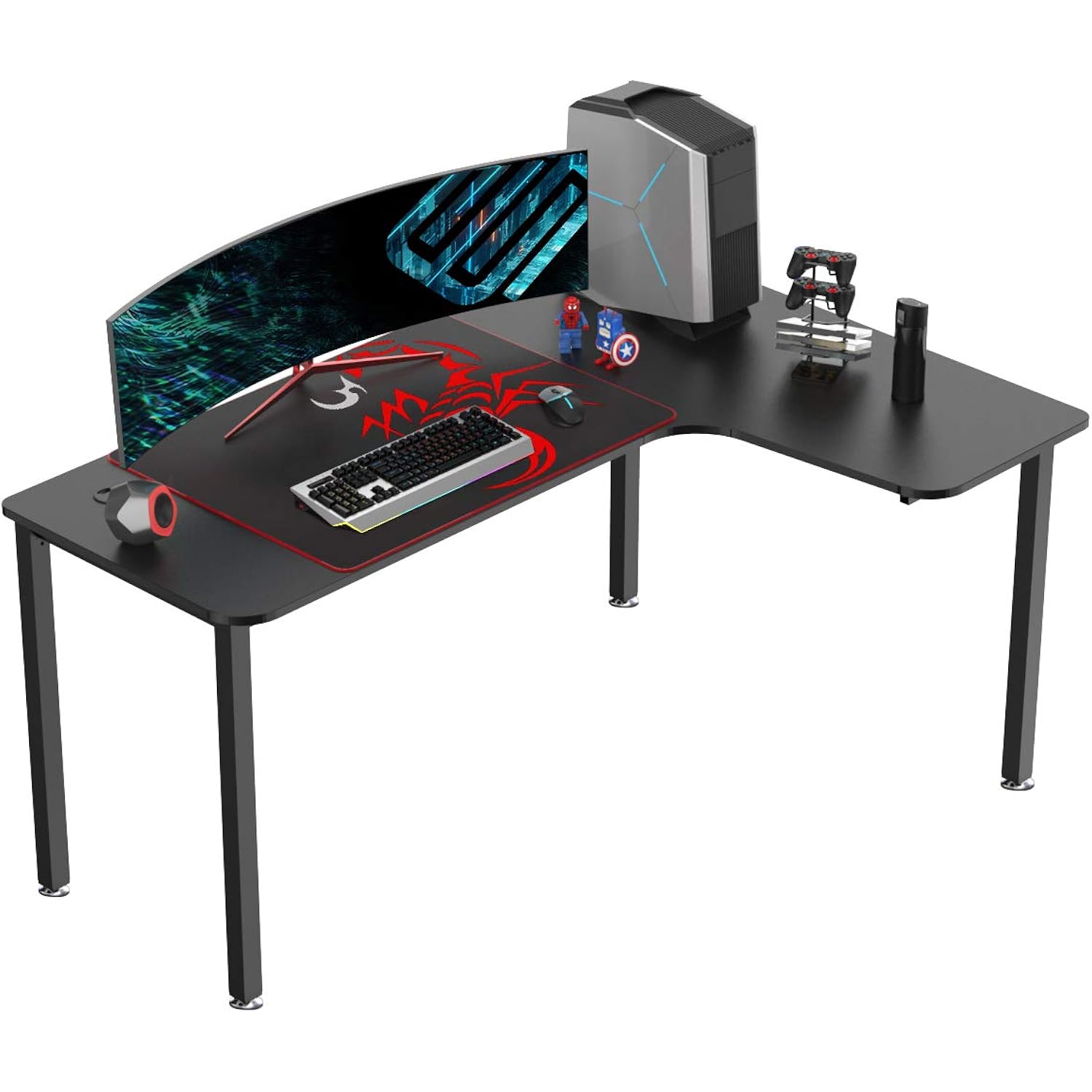 EUREKA ERGONOMIC Bureau Gaming L60 Bureau Gamer Bureau pour Gaming PC