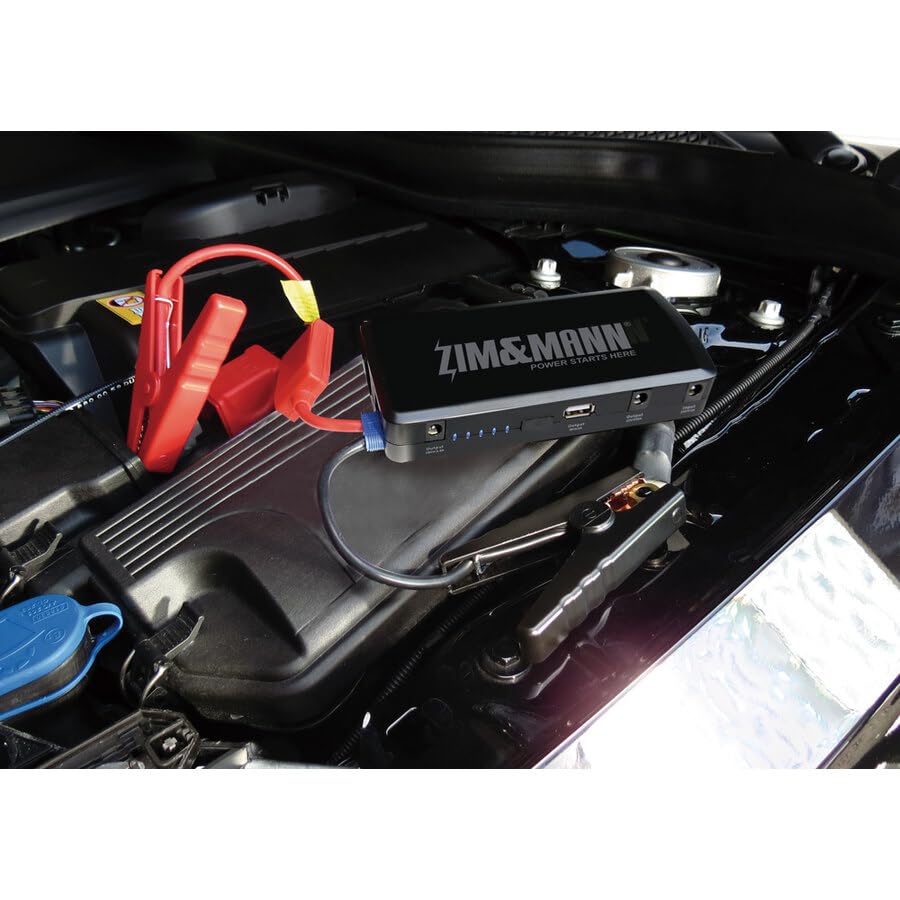 ZIM&MANN Avviatore Emergenza Auto e Jump Starter Portatile, Booster Batteria Auto, Caricabatterie Emergenza 12V 9000mAh (Benzina fino a 3000cc, Diesel 2000cc), Batteria Avviamento con Torcia LED