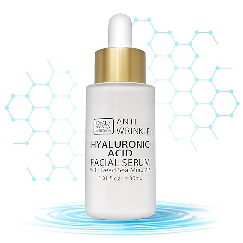 Dead Sea Collection Suero de ácido hialurónico para el rostro, antiarrugas y antienvejecimiento, paquete de 1 (1.01 fl oz)