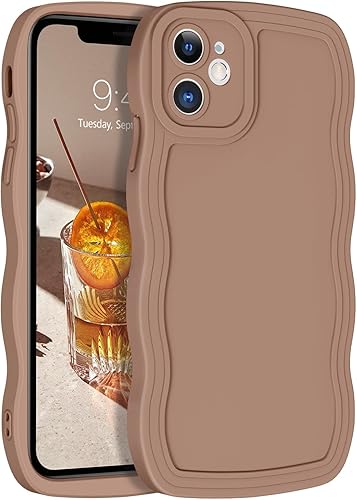 YINLAI Funda diseñada para iPhone 12, funda de teléfono rosa neón, bonita forma de marco de onda rizada, delgada, suave, de gel de poliuretano disponible en Yaxa Costa Rica