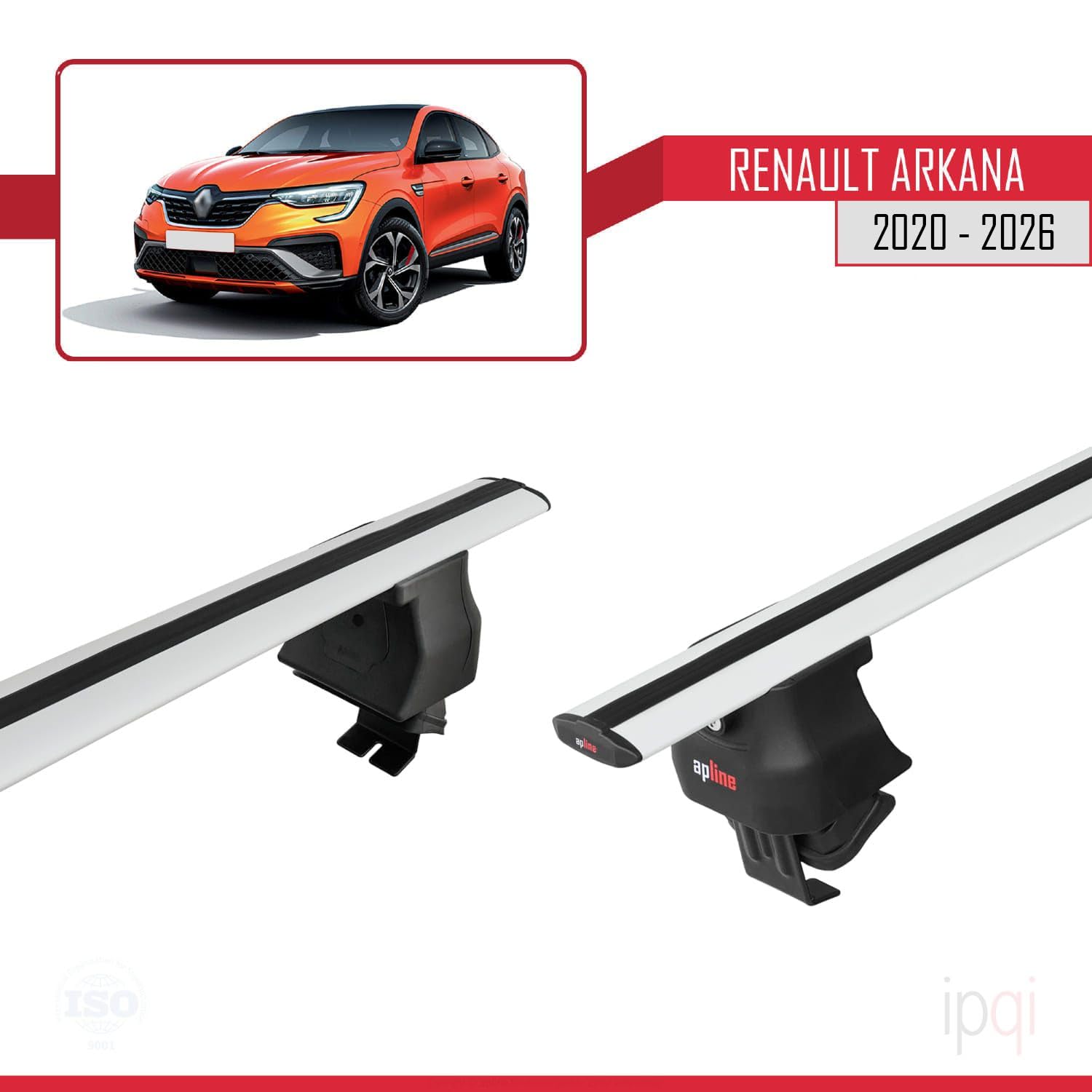 RE&AR Tuning Kompatybilny z Renault Arkana 2020-2025 ACE-4 bagażnik dachowy Railing Bagażnik samochodowy Szary Aluminium 2 drążki
