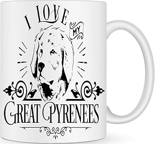 I Love my Great Pyrenees Dog Handmade Novelty Dog Breed Mug - Best Dog Mum and Dad Gifts for Dog Lovers - Customised Coffee Mug for Dog Owner - Dog Walking Gifts - Personalised Gifts for Men and Women